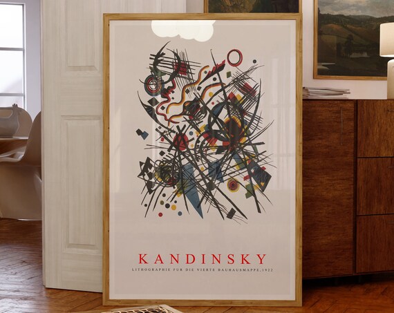 Wassily Kandinsky Bauhaus Mappe 1922 Black Line Lithograph Poster