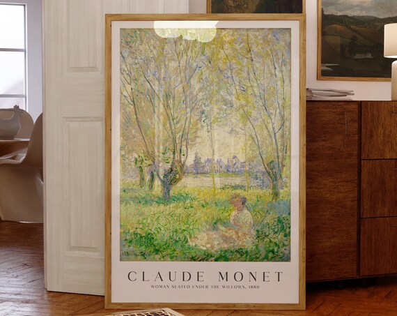 Claude Monet Woman Seated Under The Willows 1880 Meadow Poster