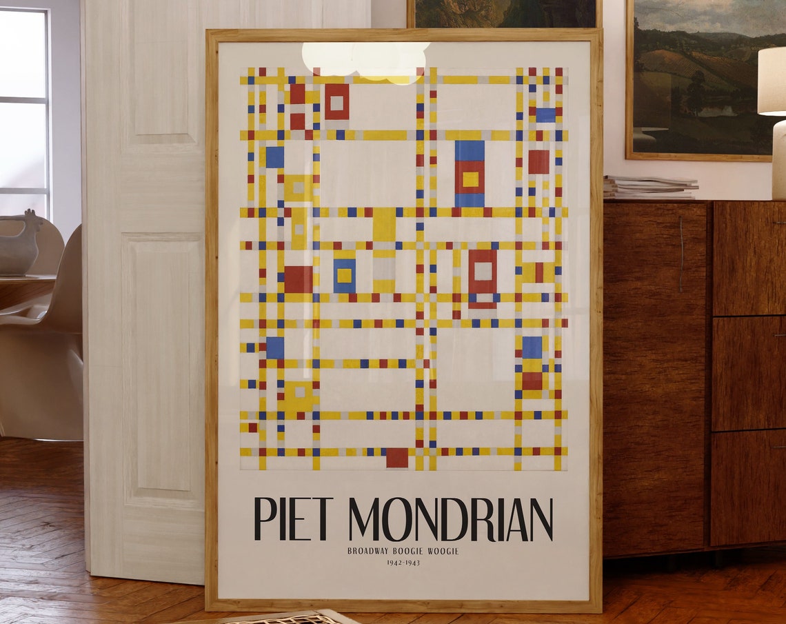 Piet Mondrian Broadway Boogie Woogie 1942 Grid Rhythm Poster