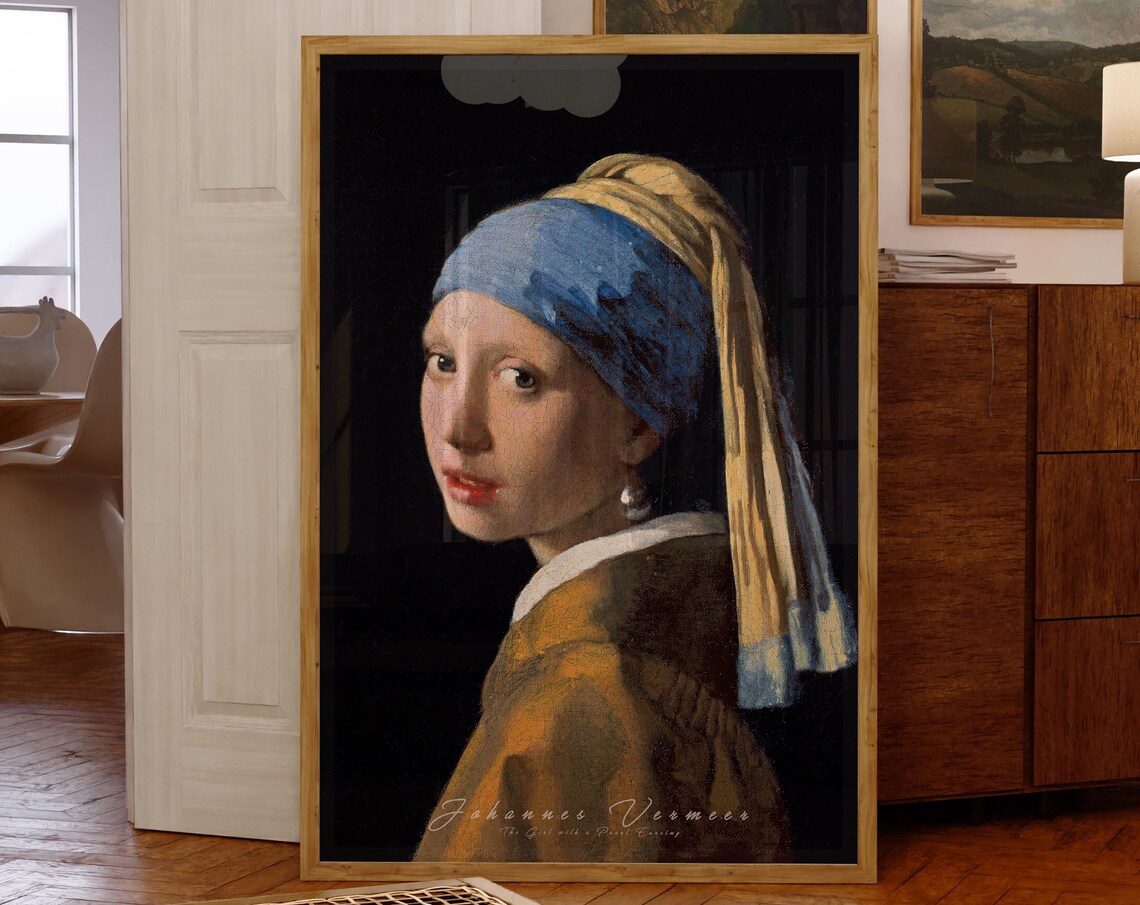 Johannes Vermeer Girl With A Pearl Earring Portrait Masterpiece Poster