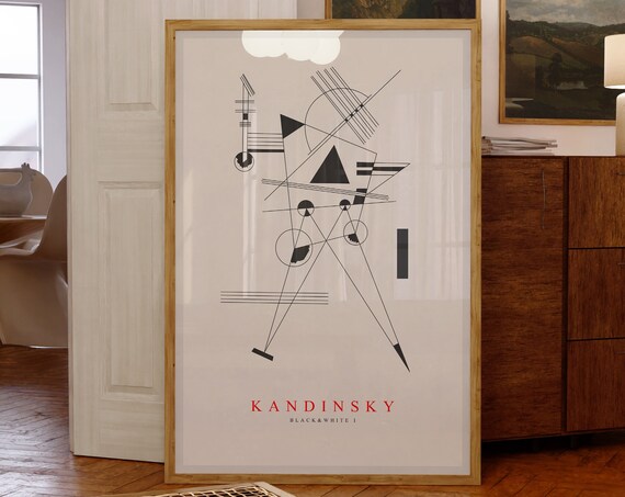 Wassily Kandinsky Black And White I Bauhaus Geometric Abstract Poster