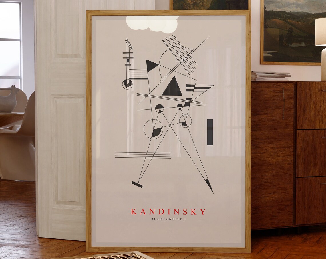 Wassily Kandinsky Black And White I Bauhaus Geometric Abstract Poster
