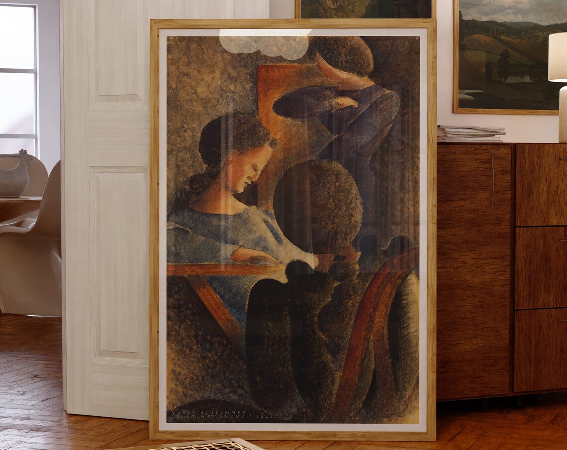 Oskar Schlemmer Sedentary Group 1942 Dark Seated Figures Poster
