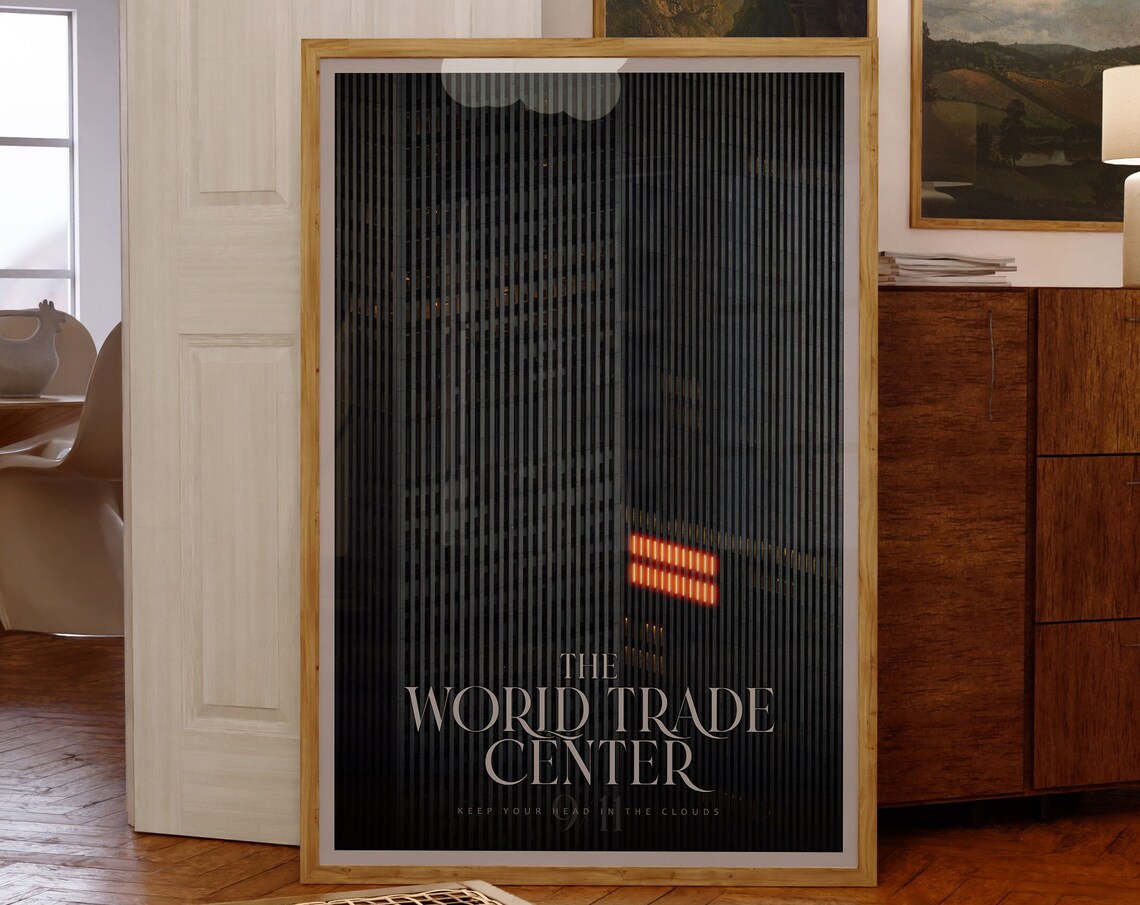 World Trade Center 9/11 Retro Travel Poster Print