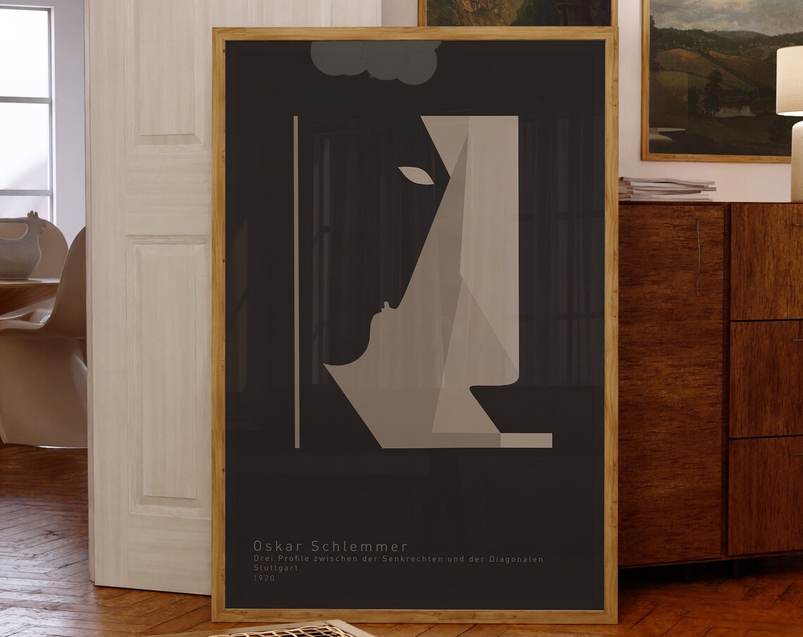 Oskar Schlemmer Drei Profile 1920 Geometric Faces Abstract Art Poster