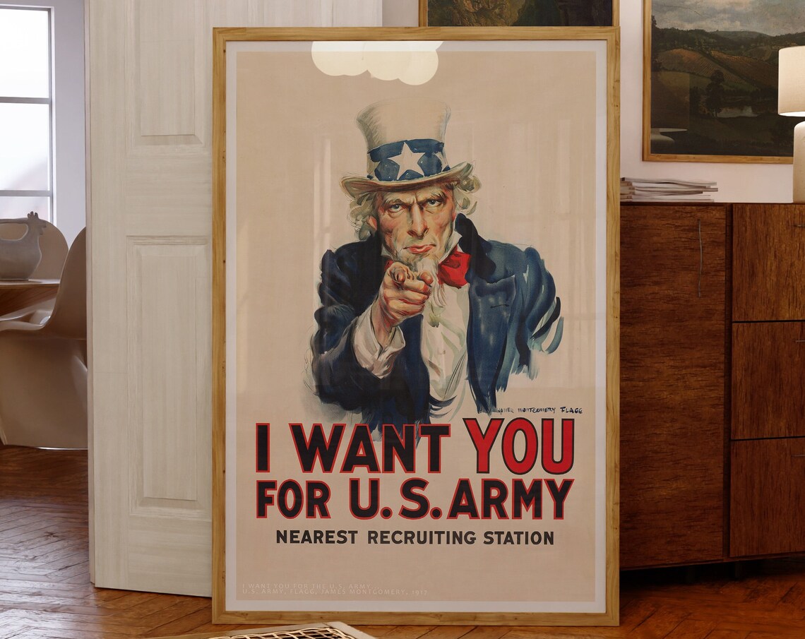 James Montgomery Flagg I Want You For US Army 1917 Uncle Sam Poster