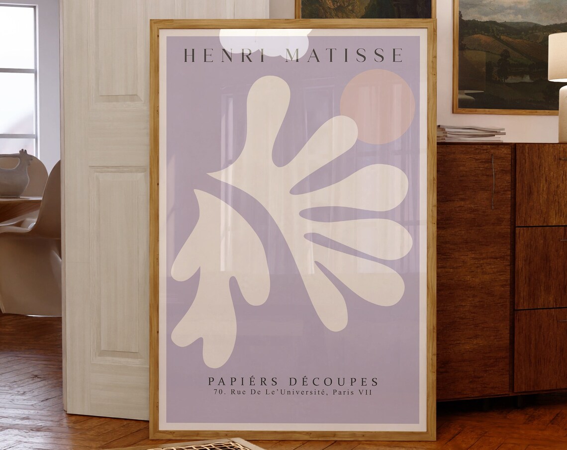 Henri Matisse Papiers Decoupes Lavender Cream Cut Out Leaf Poster