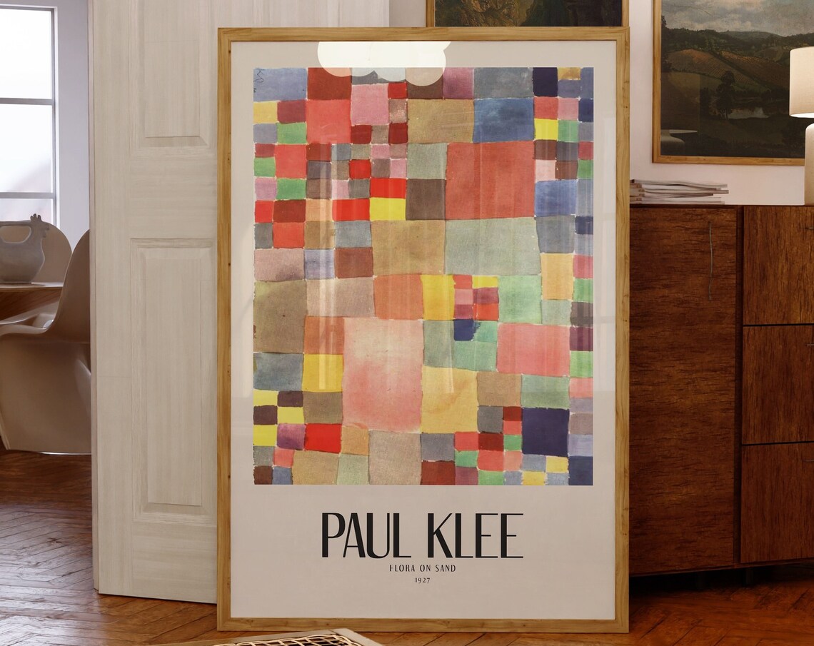 Paul Klee Flora On Sand 1927 Colorful Patchwork Squares Poster