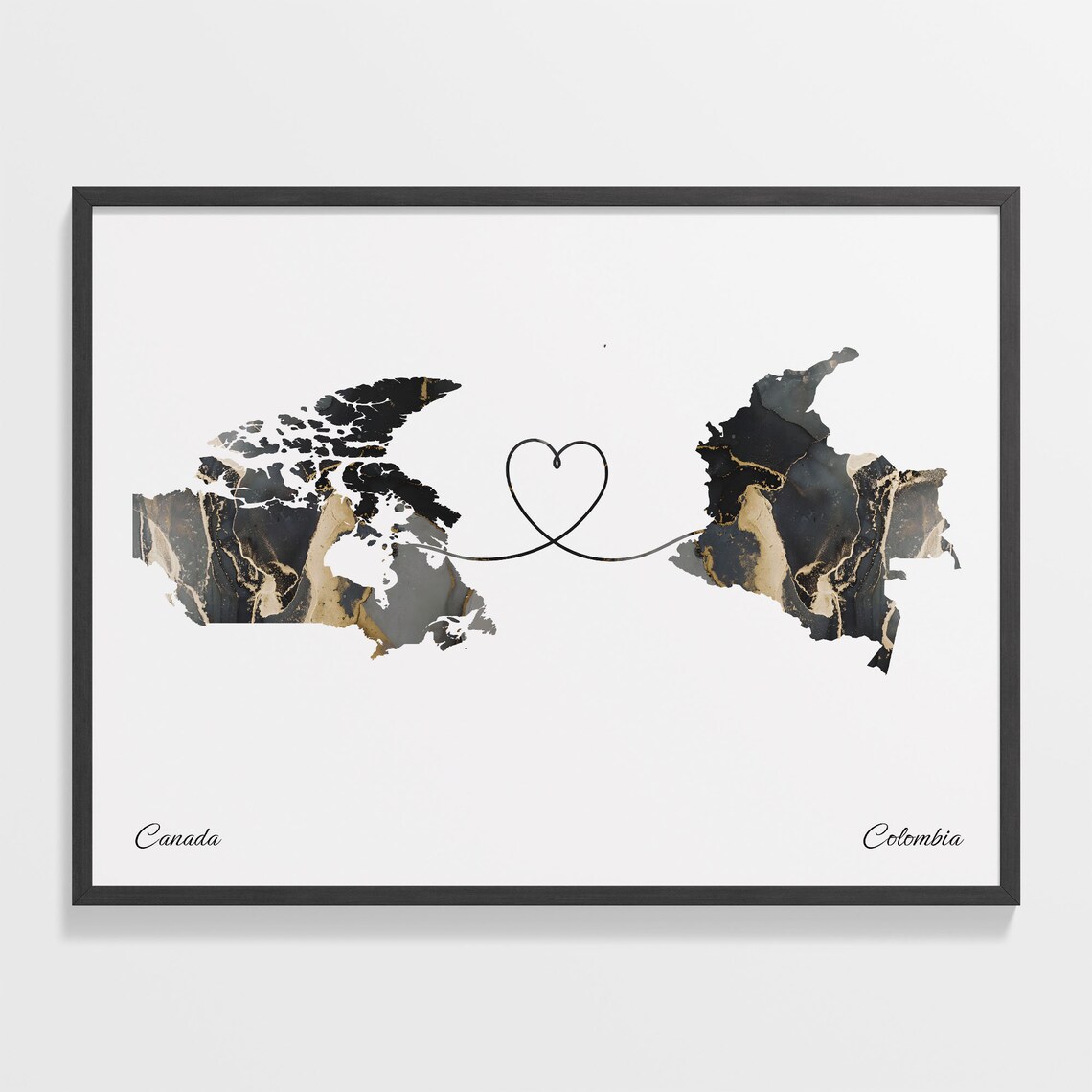 Canada To Colombia Travel Map Poster Print