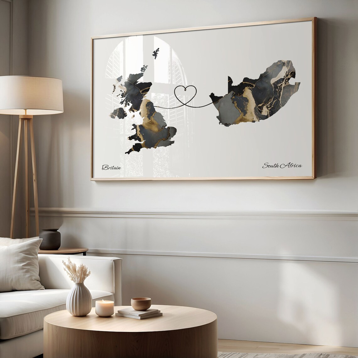 Britain To South Africa Map Poster, Travel Gift - Image 2