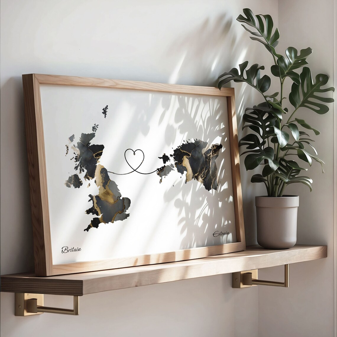 Britain To Estonia Map Travel Poster - Image 3