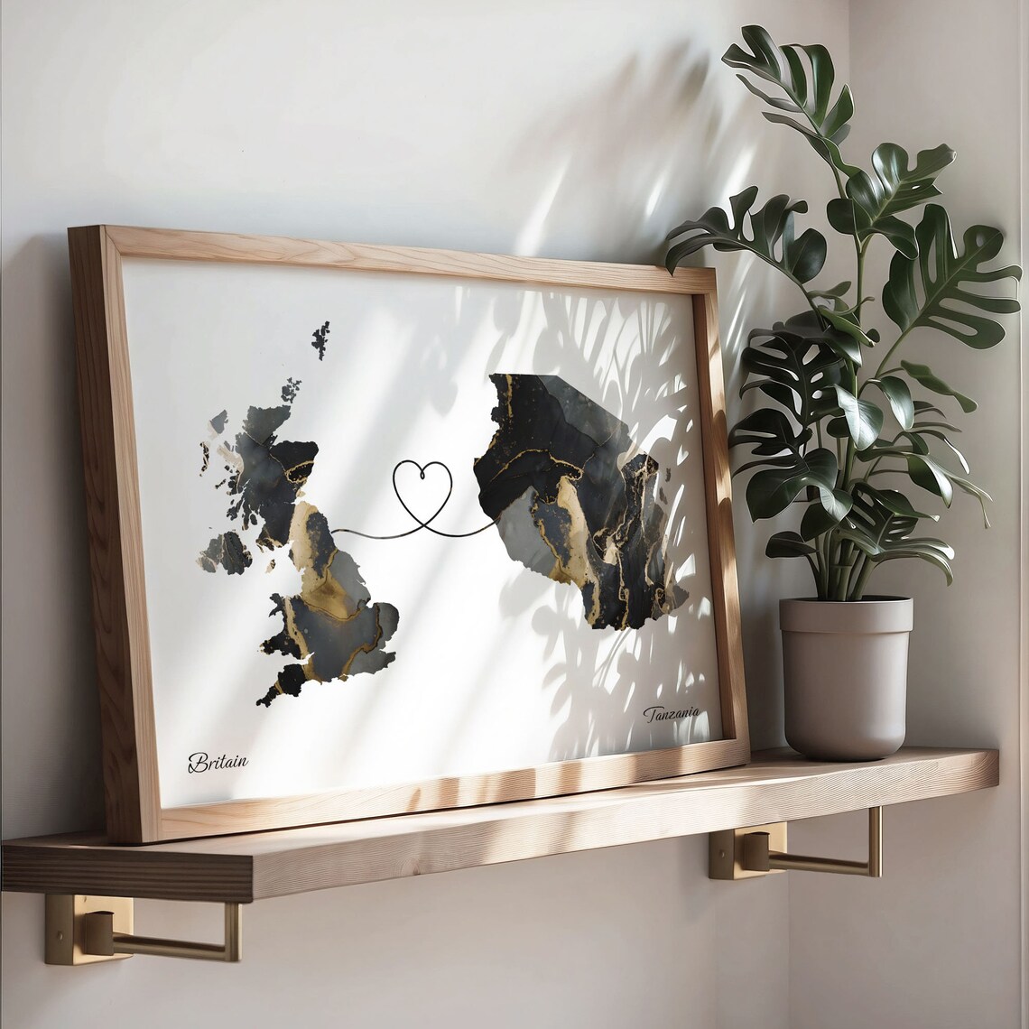Britain To Tanzania Map Poster, Travel Art Print - Image 3