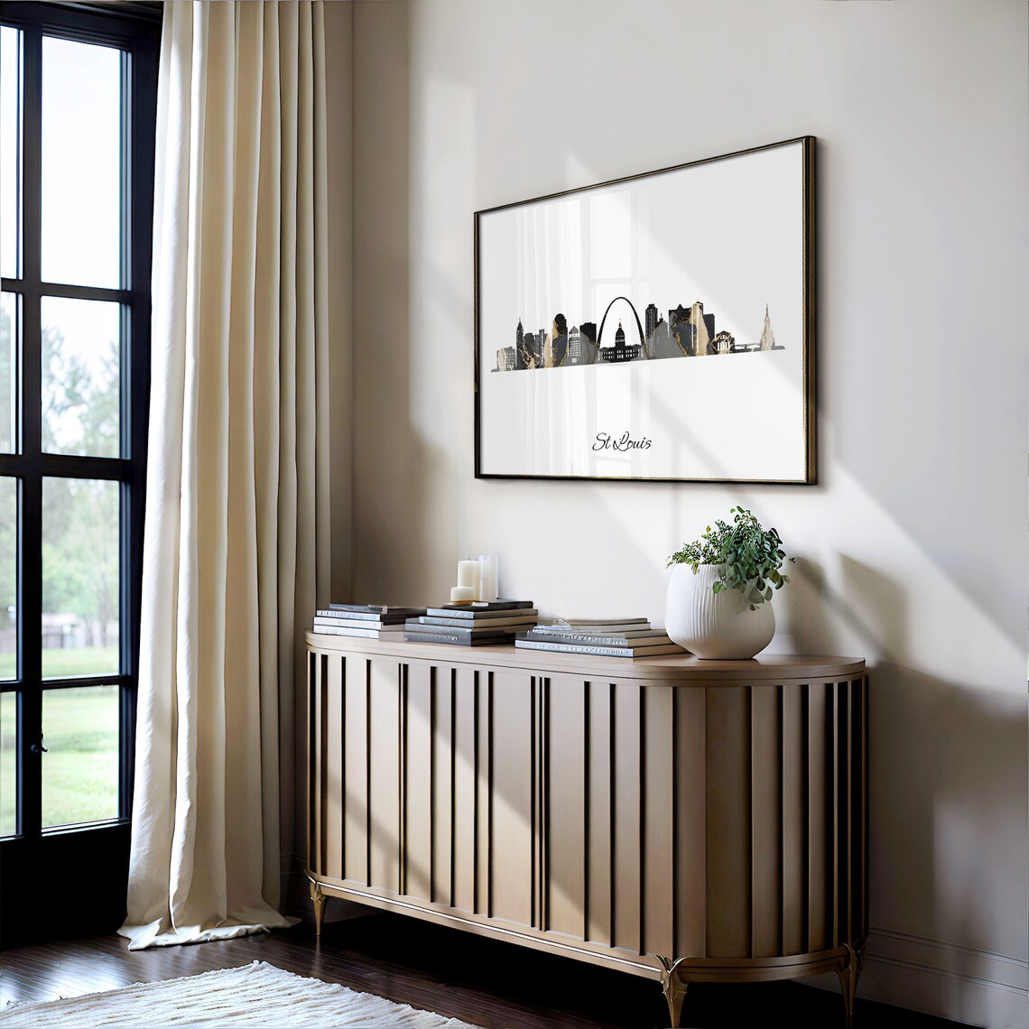 St Louis Skyline Print, Marble Cityscape Poster - Image 4
