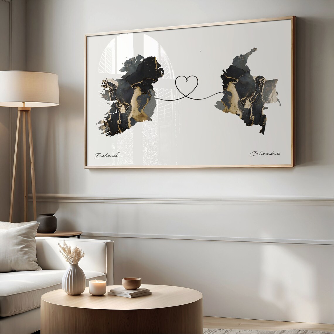 Ireland To Colombia Map Poster, Travel Art Print - Image 2