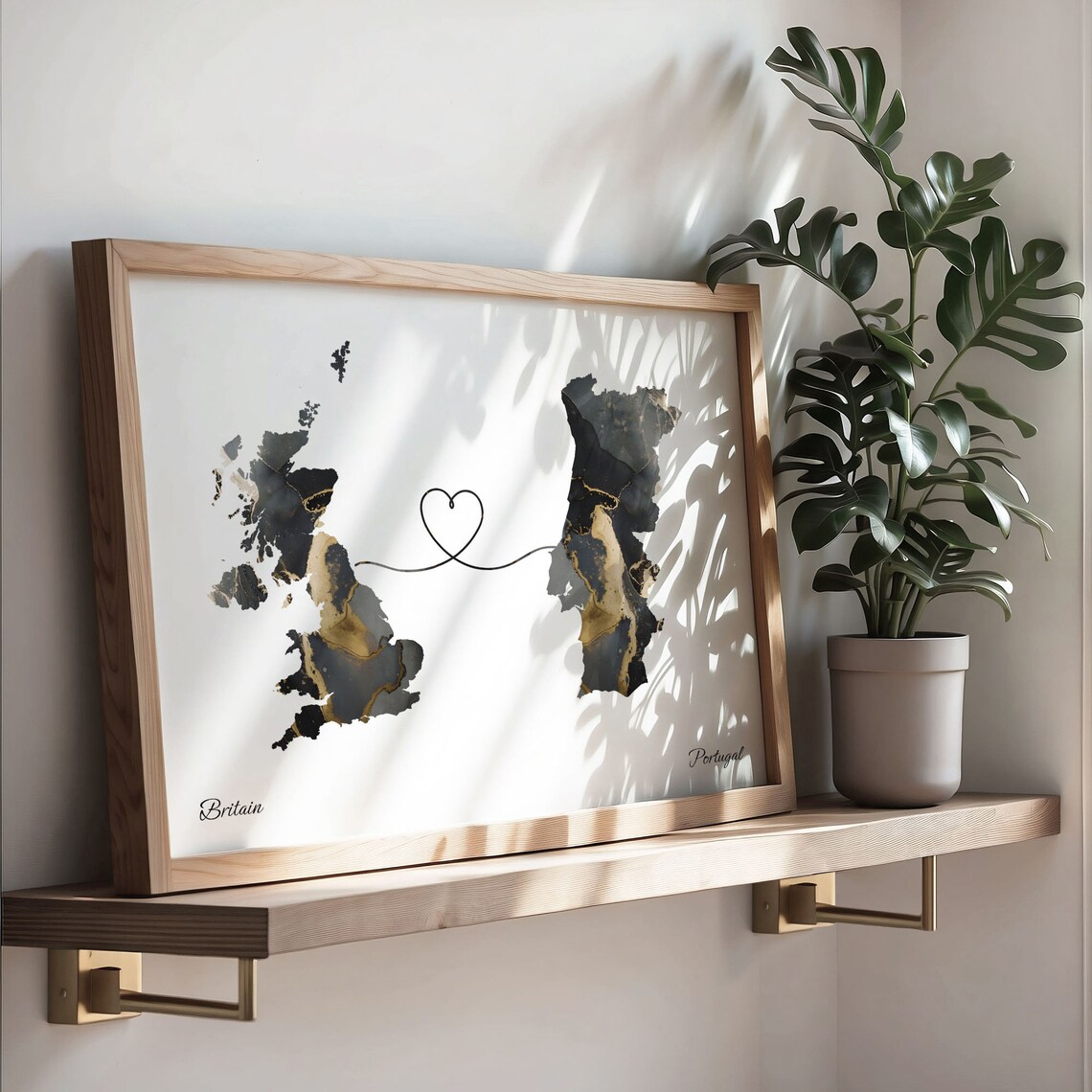 Britain To Portugal Map Poster, Travel Wall Art - Image 3