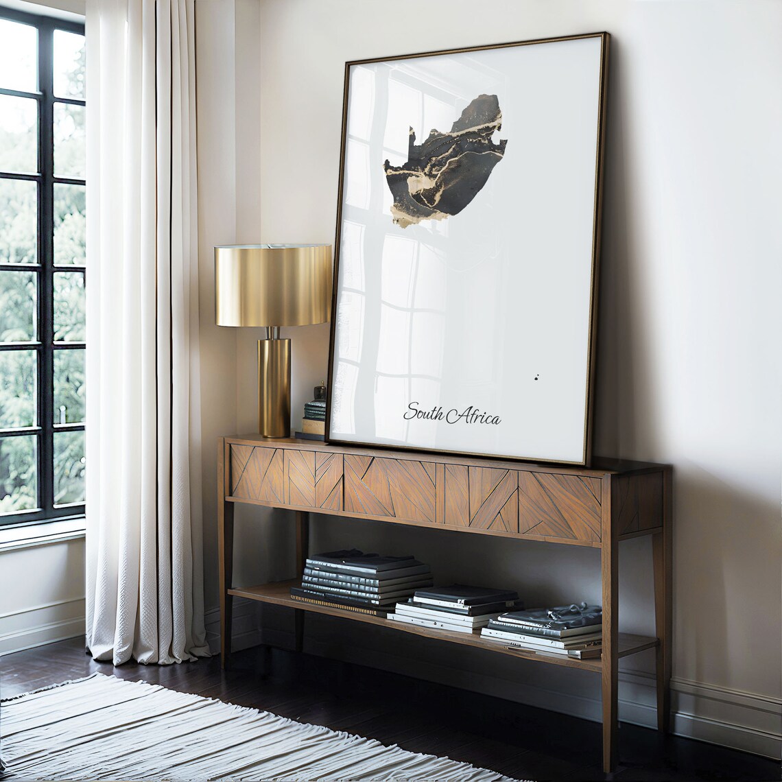 South Africa Black and Gold Marble Country Map Elegant Poster - Image 4