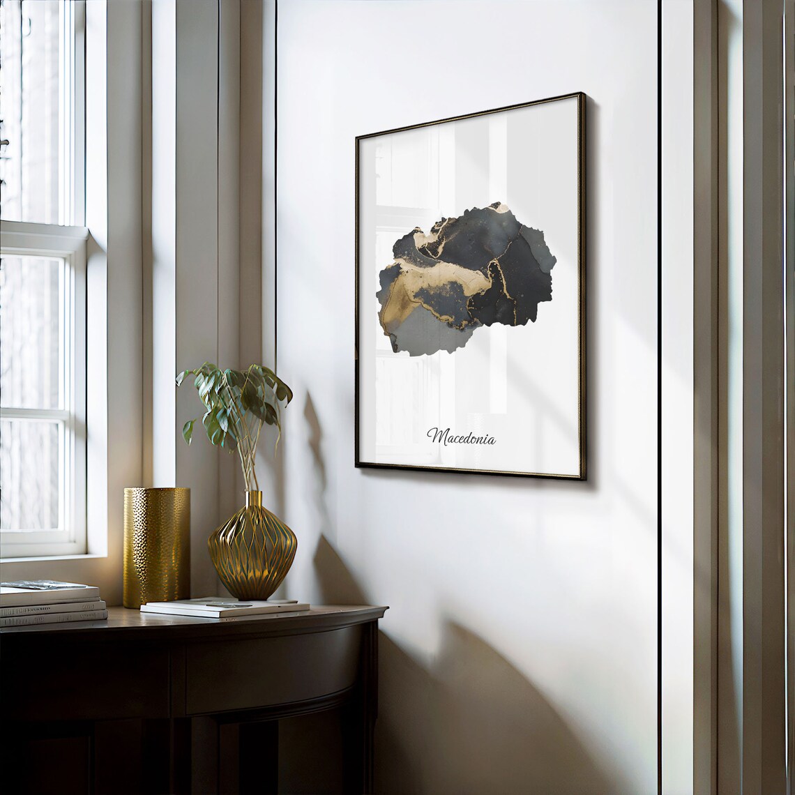 Macedonia Map Poster, Elegant Country Artwork - Image 3