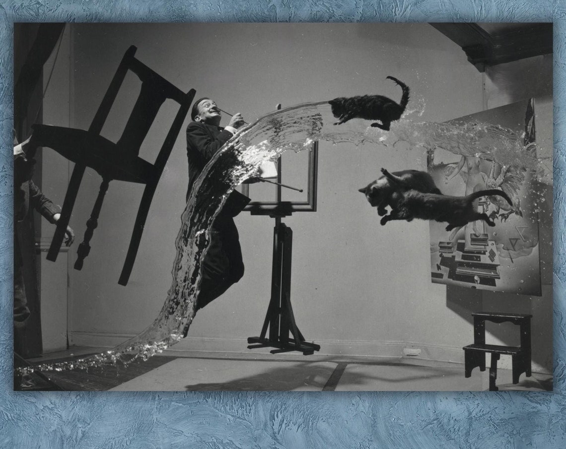 Salvador Dali Atomicus Philippe Halsman Surreal Portrait Photo Poster