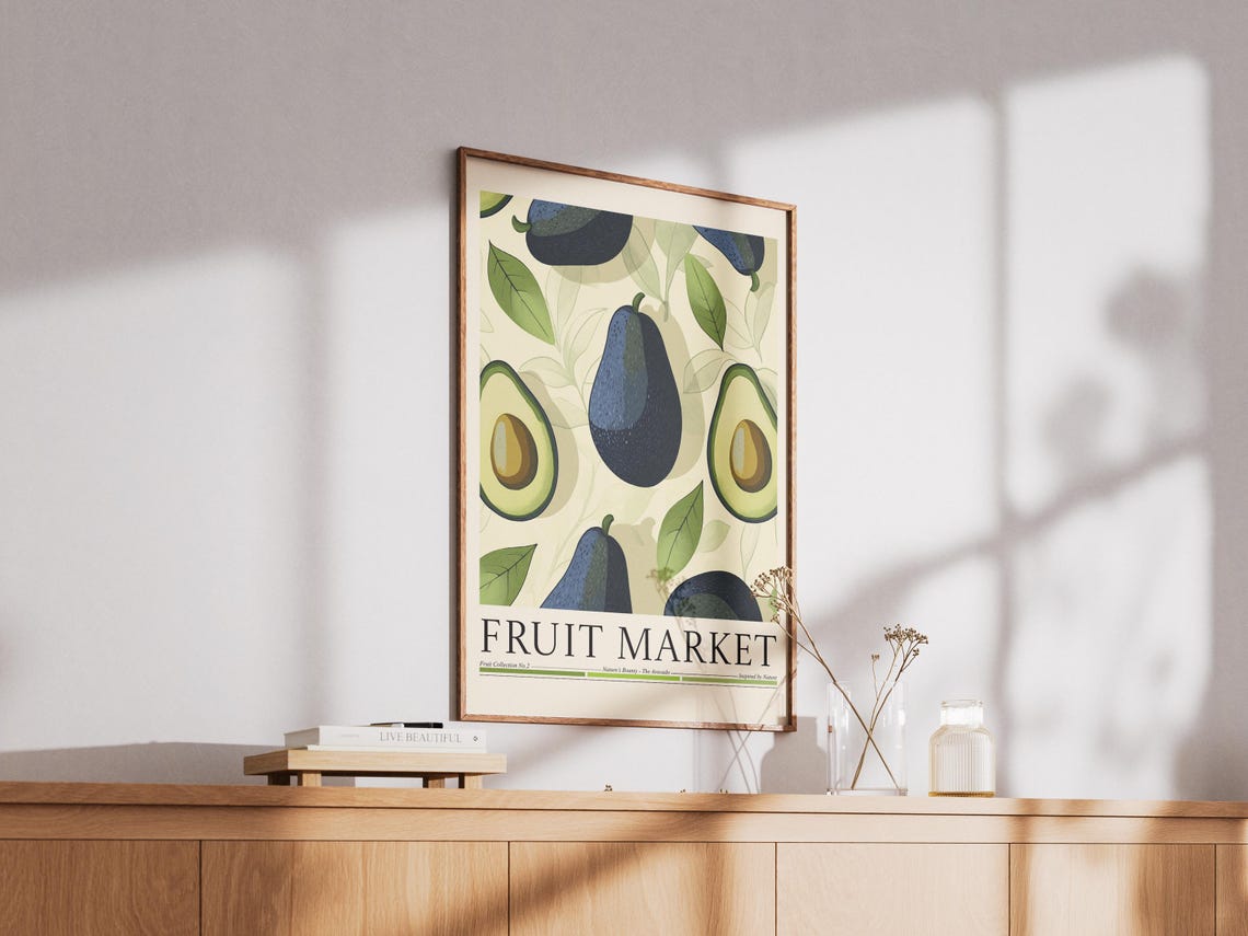 Avocado Fruit Market, Kitchen Art Print - Image 2