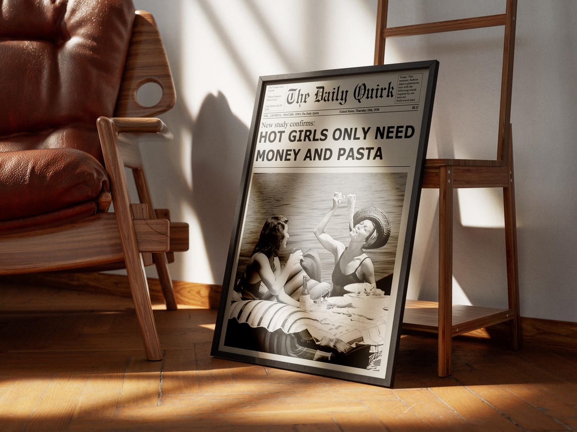 Pasta Newspaper Print, Vintage Dorm Room Decor - Image 5