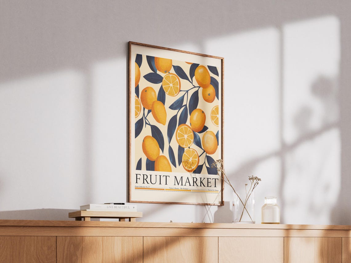 Kumquat Fruit Market, Kitchen Wall Art Print - Image 2