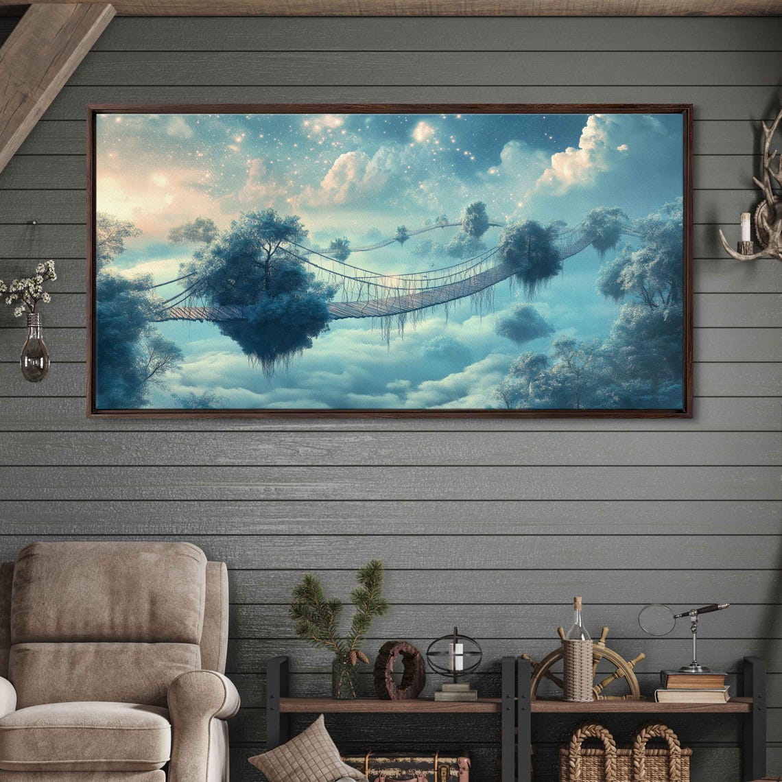 Floating Islands Wall Art Print Mystical Fantasy Serene Dawn Ethereal Decor