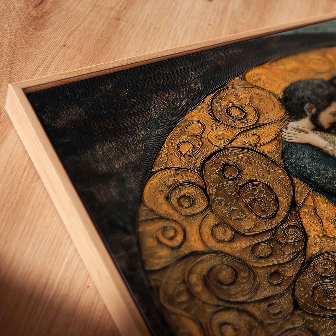 Couple Embraced, Ornamental Love Art Print - Image 2