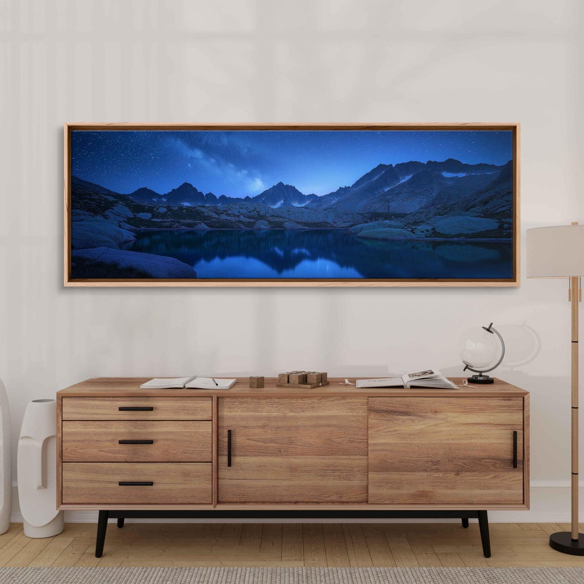 Starry Night Over Mountains Wall Art Print Celestial Landscape Exquisite Detail - Image 3