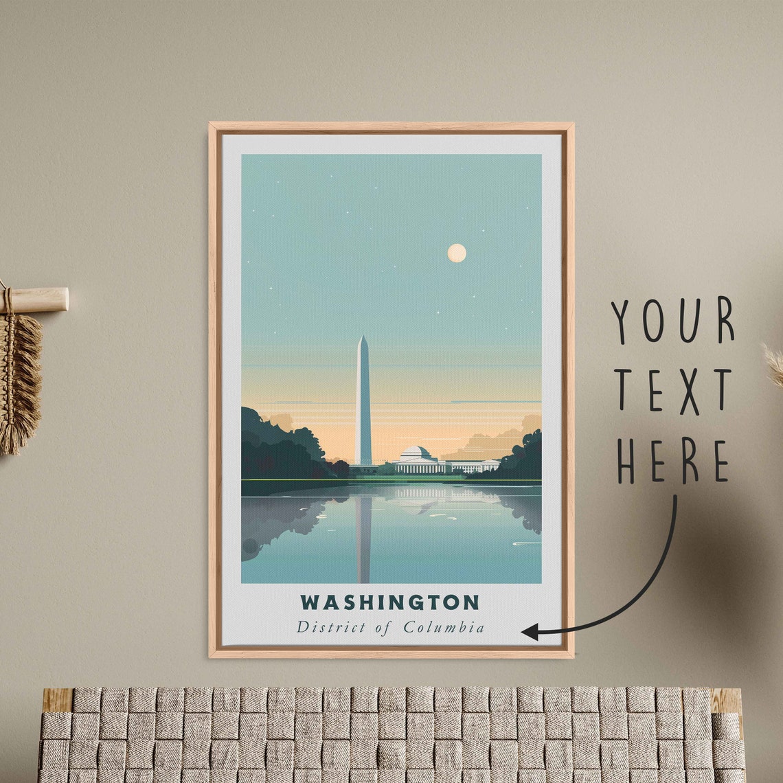Washington DC National Mall Monument Memorial Reflection Poster