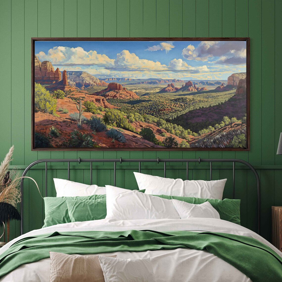 Sedona Arizona Red Rock Valley Cactus Desert Landscape Painting Poster - Image 3