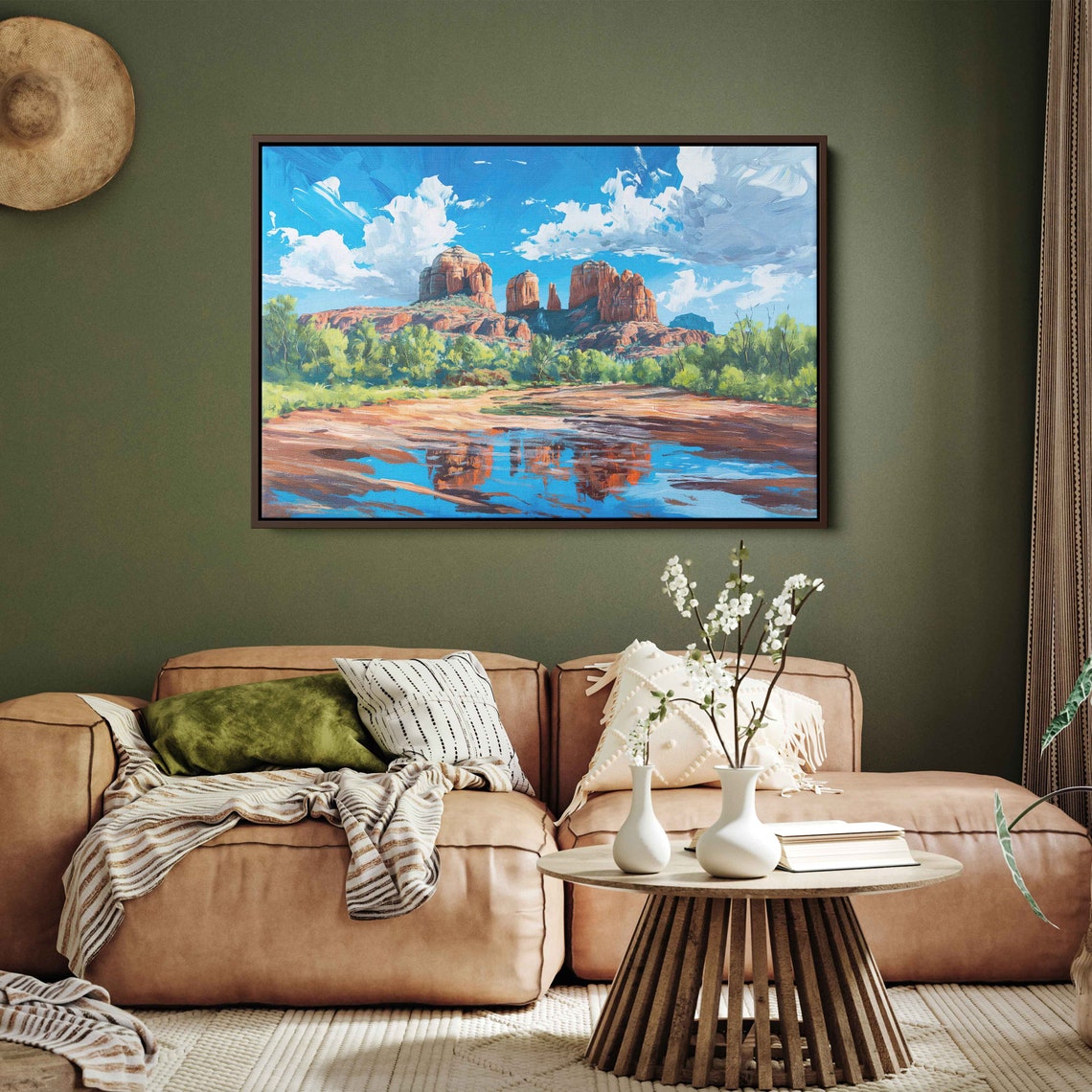Sedona Arizona Red Rock Buttes Reflected In Calm Water Poster