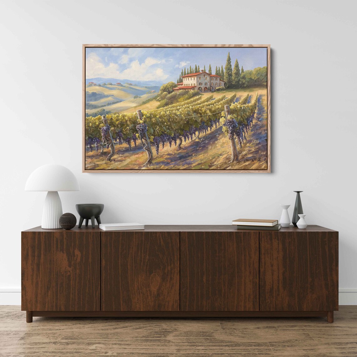 Grapefield Vineyard Farming Lifestyle Lush Greenery Wall Art Print Ready To Hang - Image 2