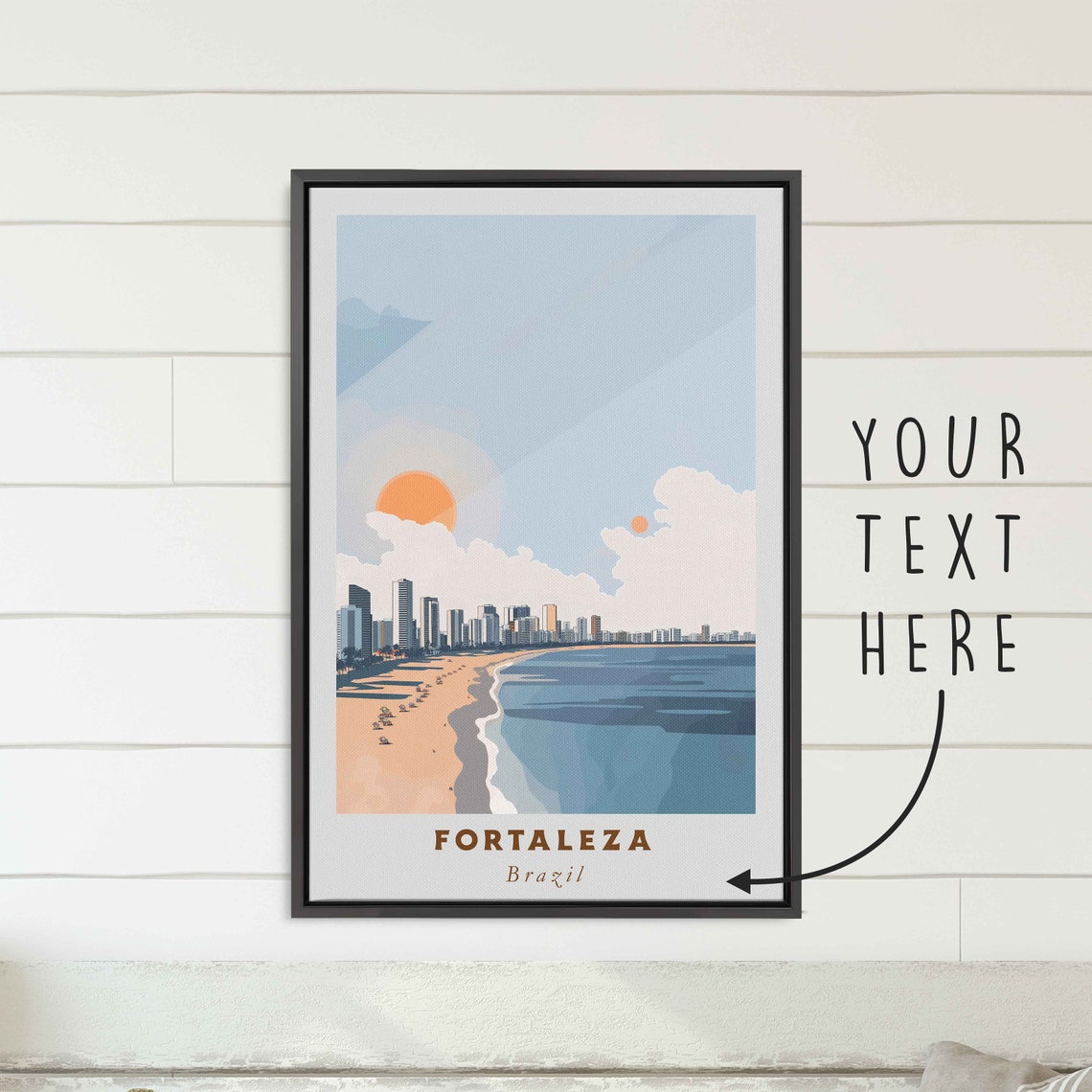 Fortaleza Brazil Beachfront City Skyline Sunset Coast Travel Poster