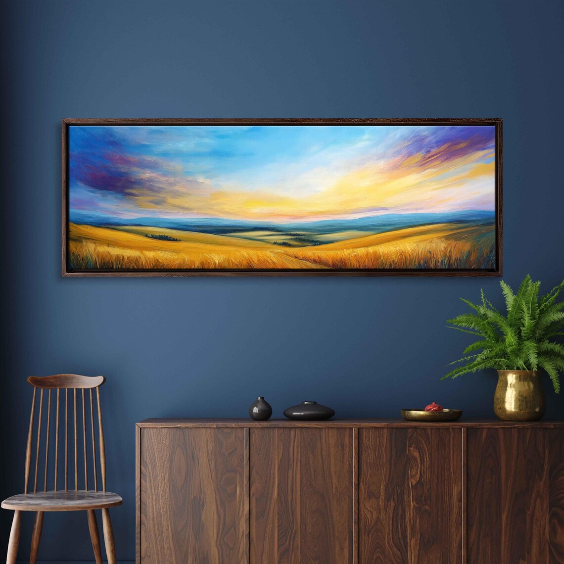 Peaceful Countryside At Dusk, Tranquil Fields
