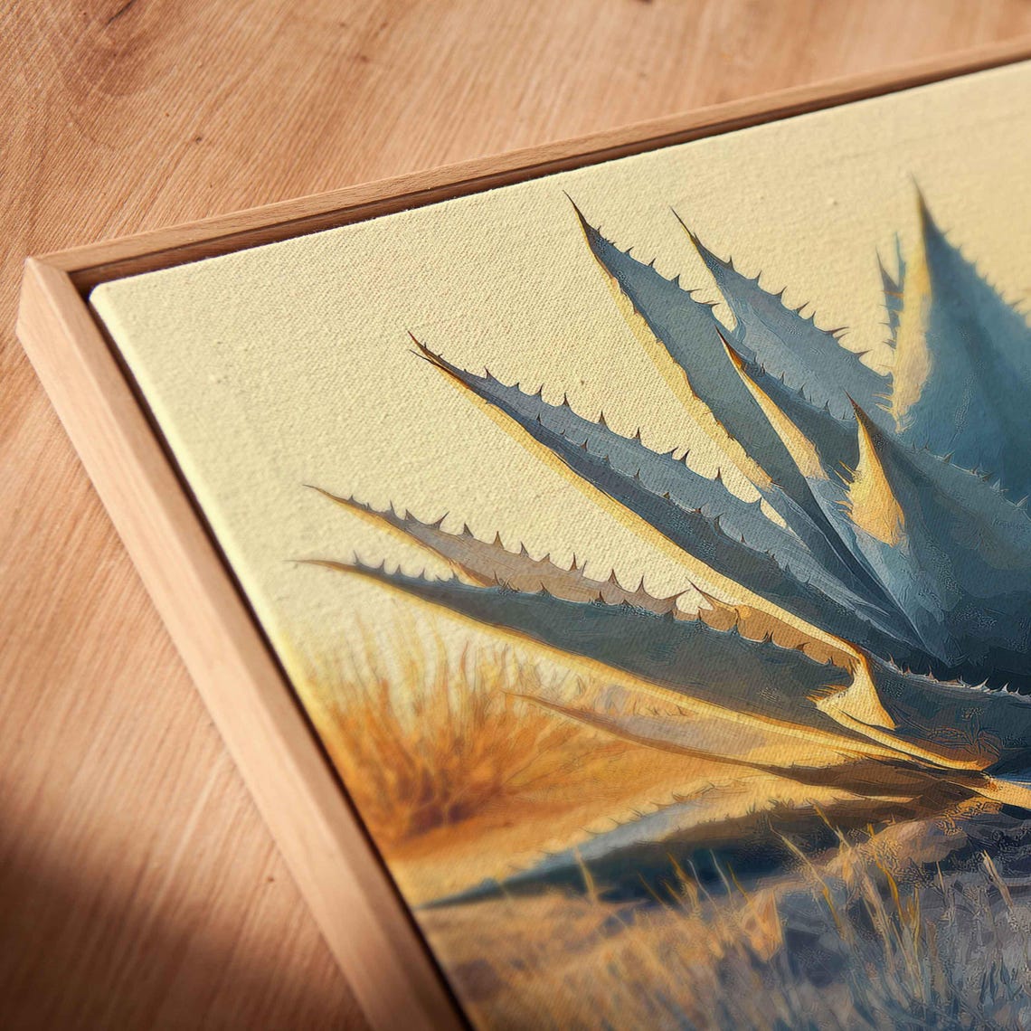 Agave Plant at Sunrise Soft Gold Desert Morning Light Poster - Image 2