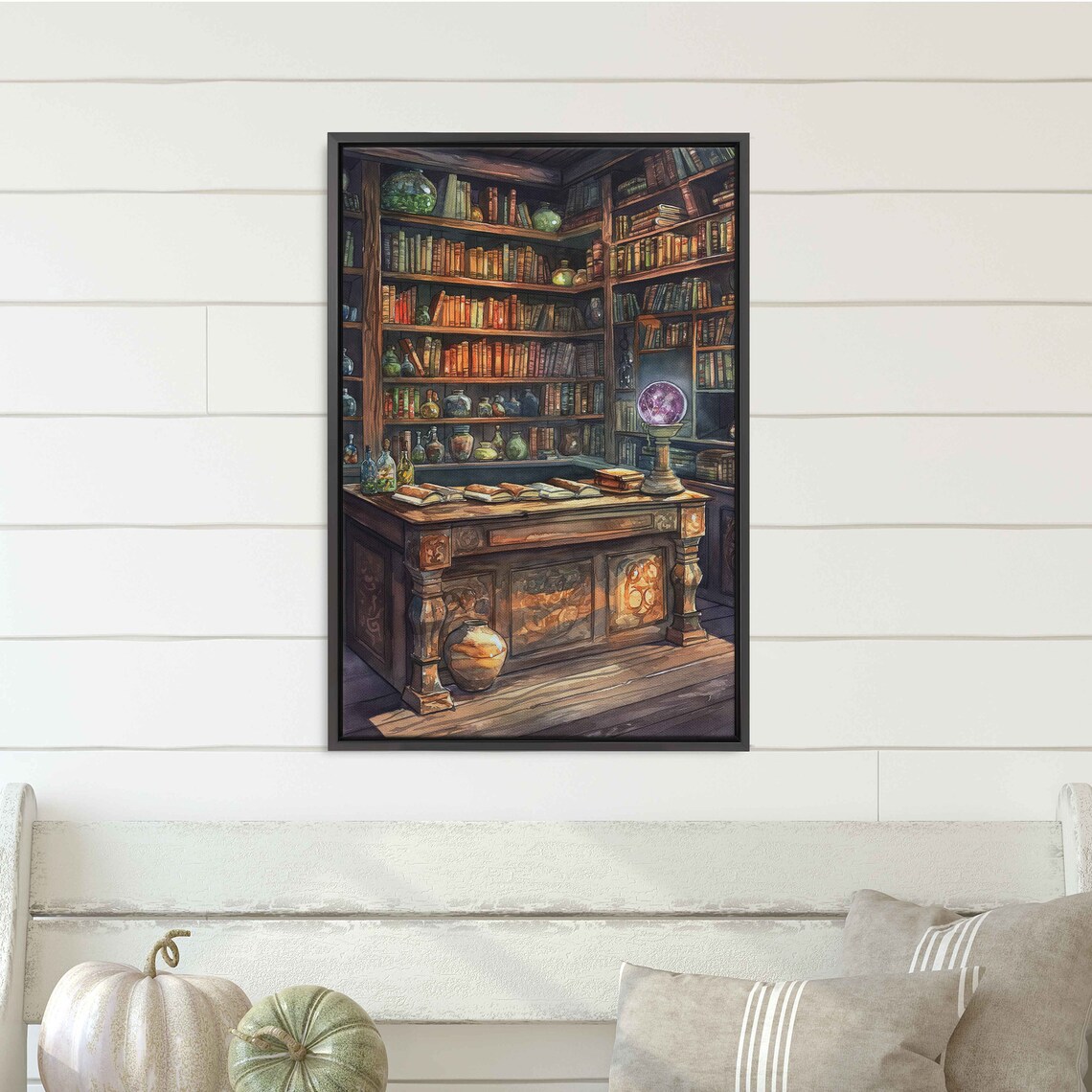 Whimsical Witch Library With Potions Spellbooks And Crystal Ball Poster - Image 3