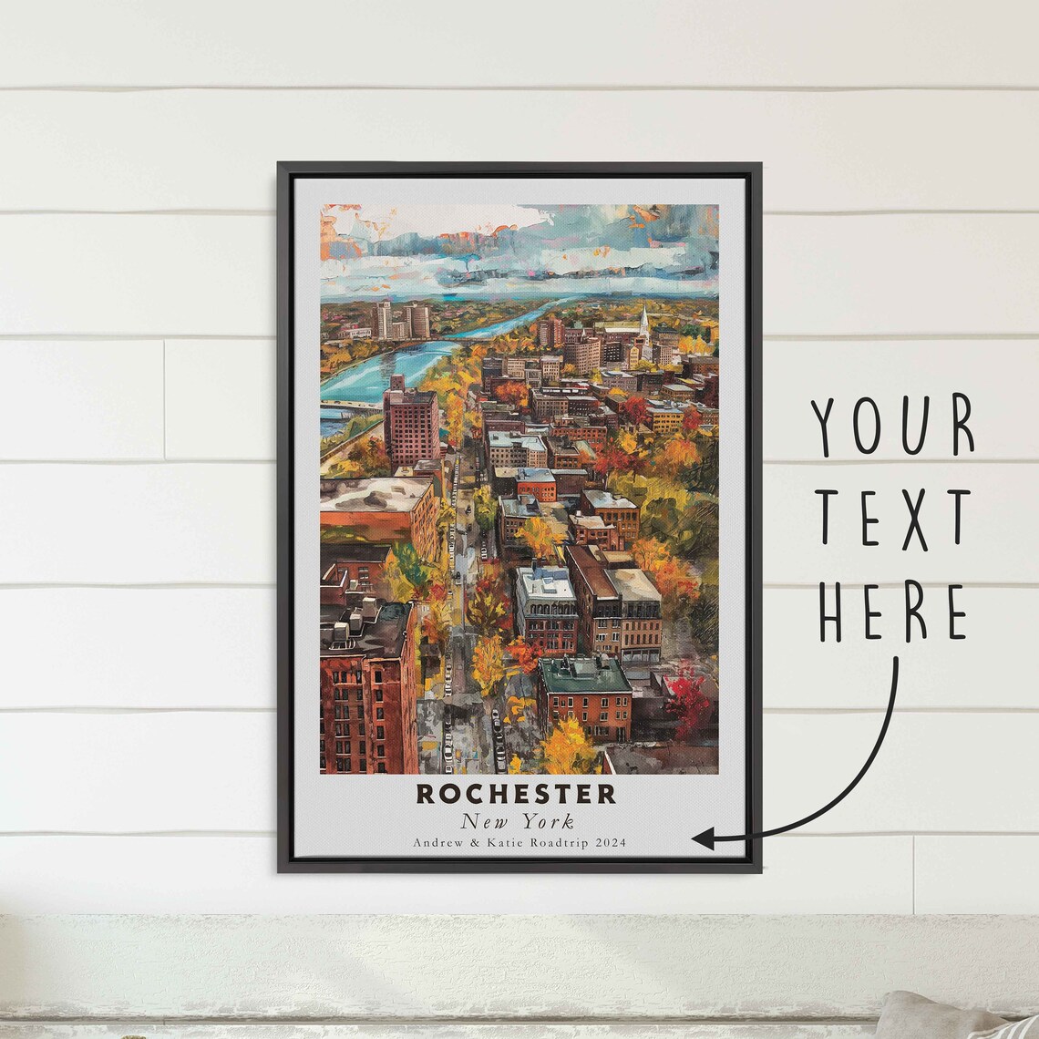 Rochester New York Acrylic Painting Travel Poster - Image 3