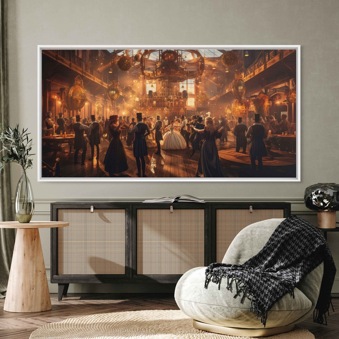 Steampunk Ballroom Dancing Wall Art Framed Print Ready To Hang - Image 3
