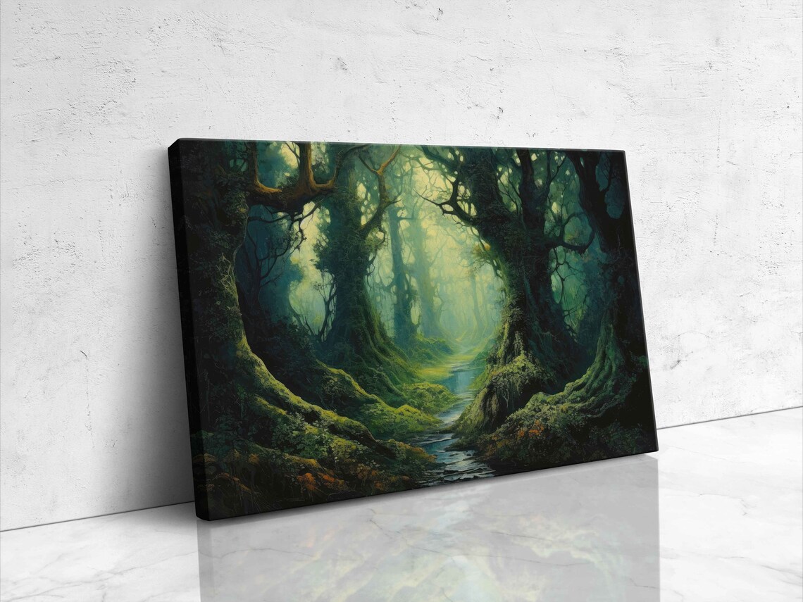 Moss Covered Forest Swamp, Nature Wall Art Print - Image 4