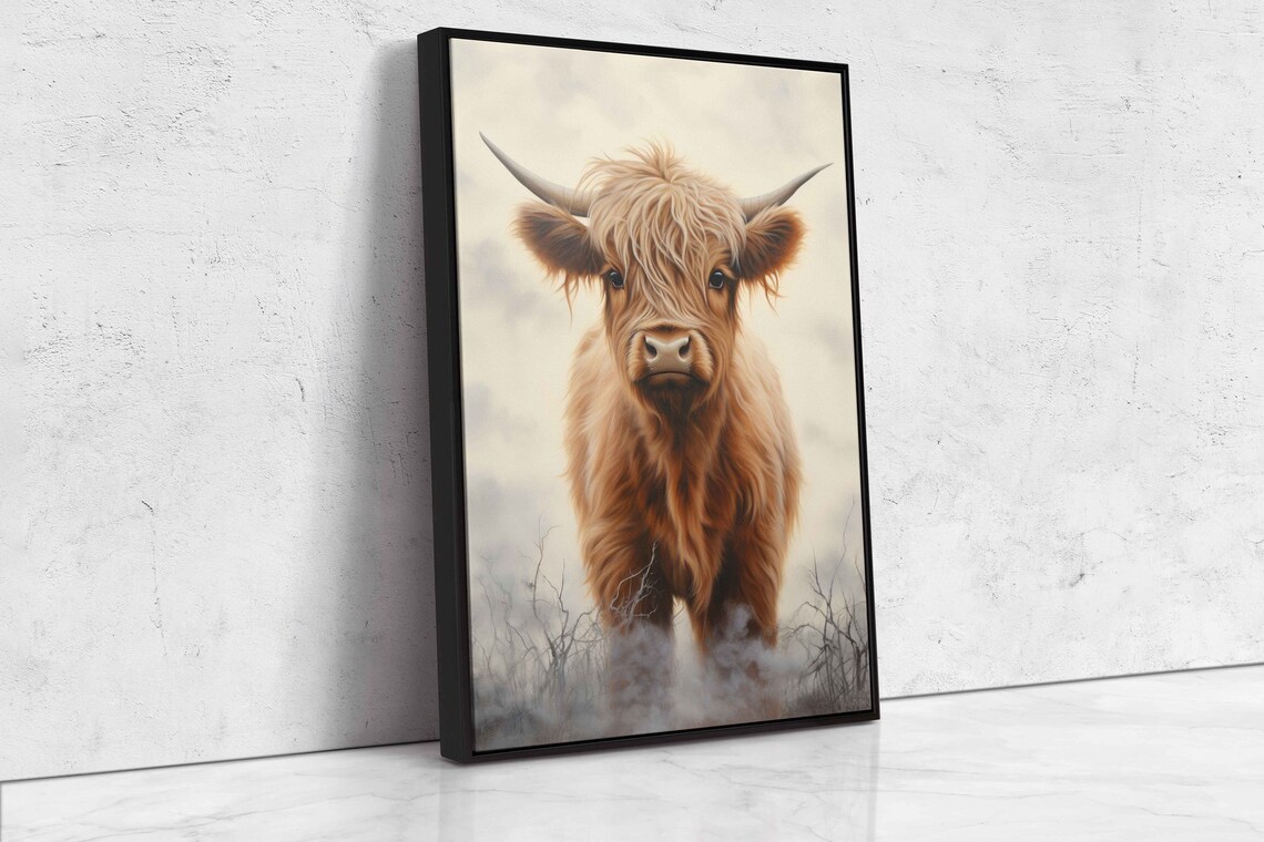 Highland Calf Watercolor Art Print, Farm Animal Decor - Image 4