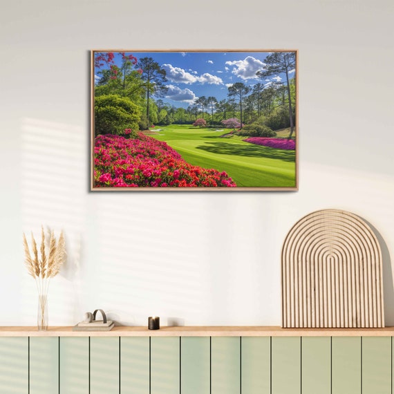 Iconic Azaleas At Augusta National Golf Course Fairway Wall Art Print Gift For Golfer Gift For Him Ready To Hang