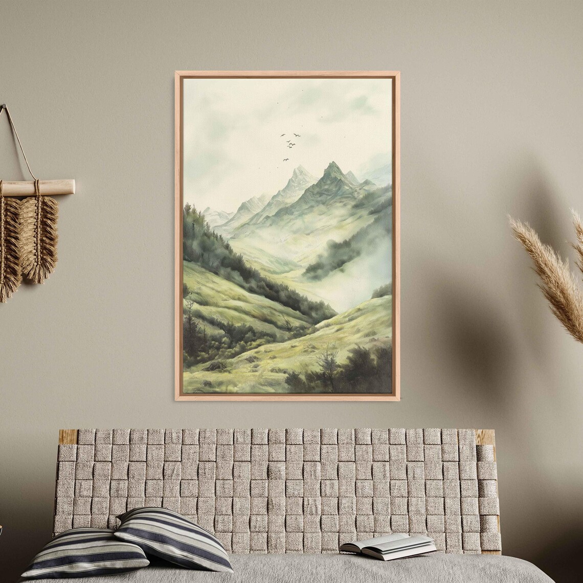 Andes Mountains Watercolor Wall Art Print Nature Landscape Intricate Wildlife Soft Clouds - Image 3