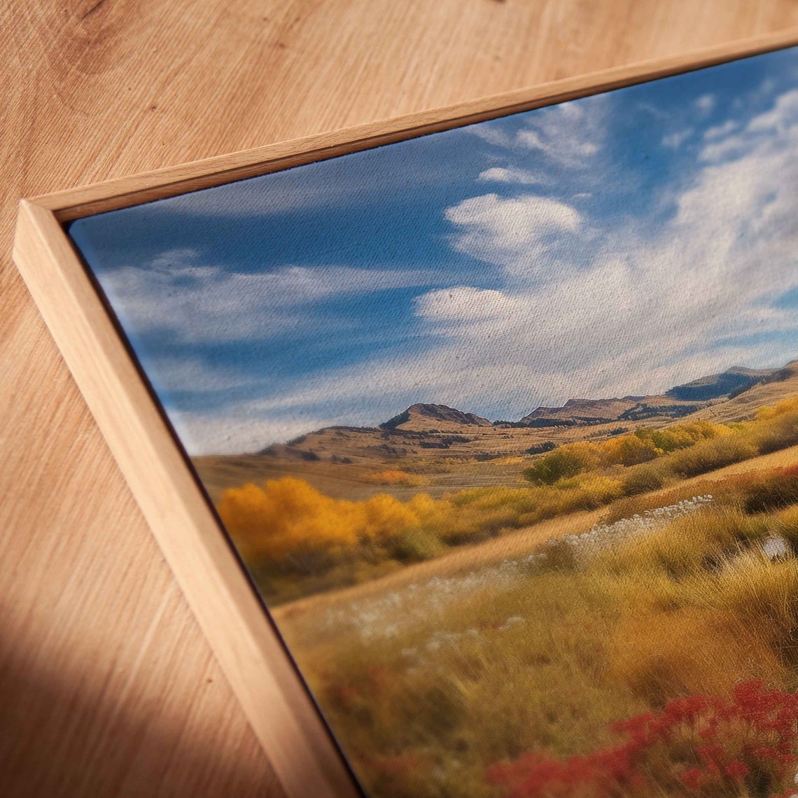 Mountain Marsh River Golden Autumn Grasses Valley Photo Poster - Image 2