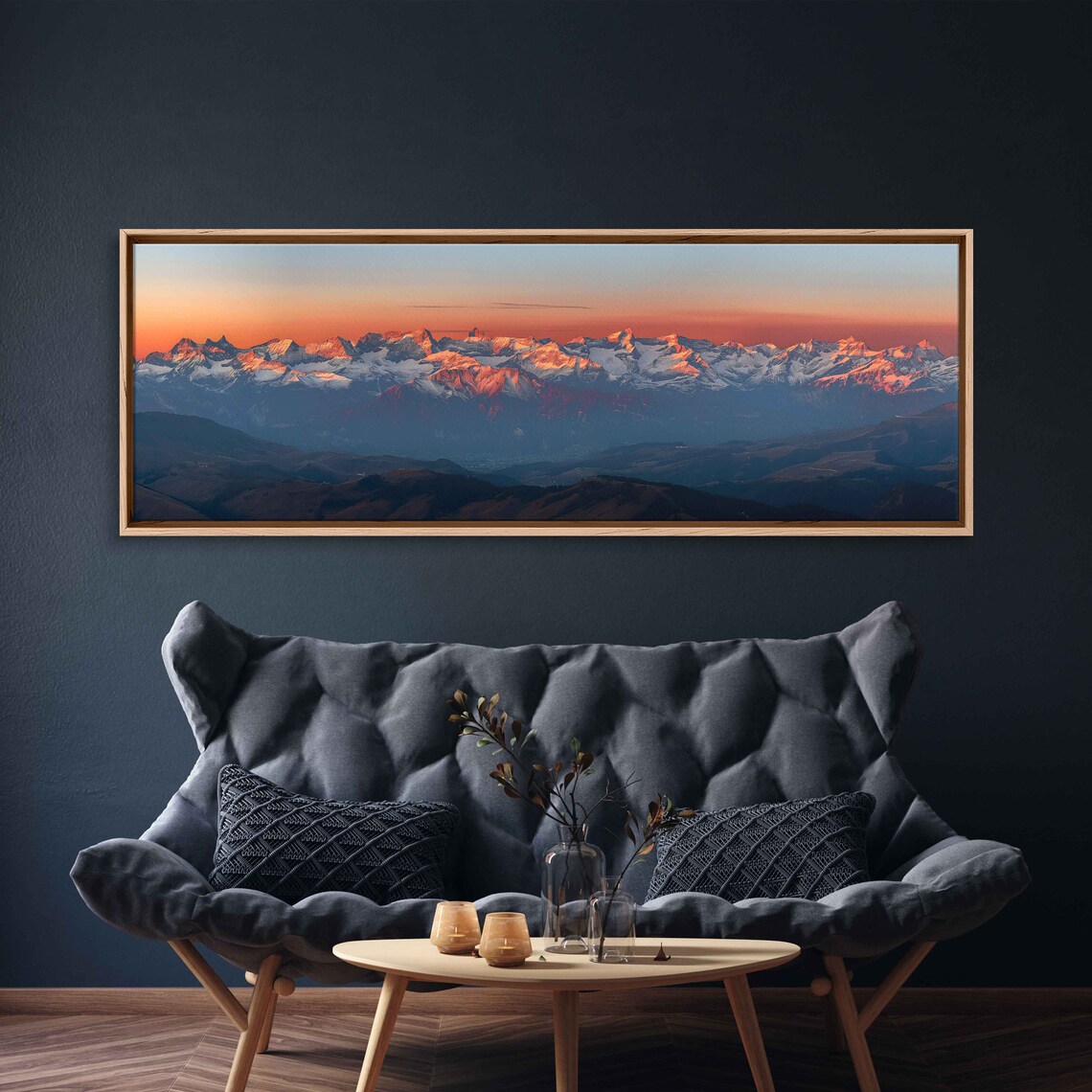 Sunrise Over The Swiss Alps Clear Colorful Sky Wall Art Print Ready To Hang - Image 4