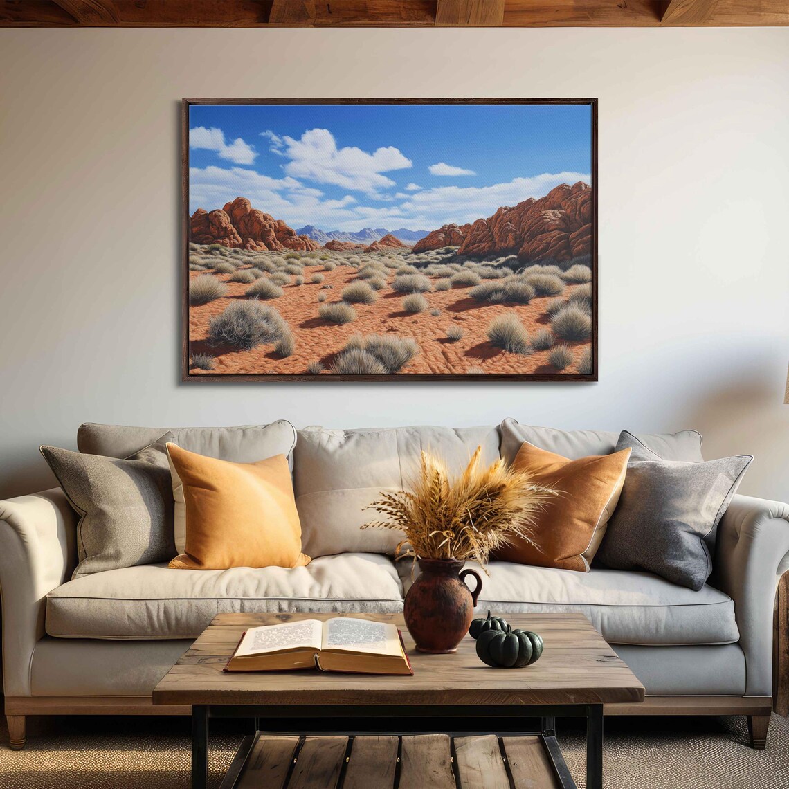 Arizona Desert Landscape Art Print, Sandstone Formations