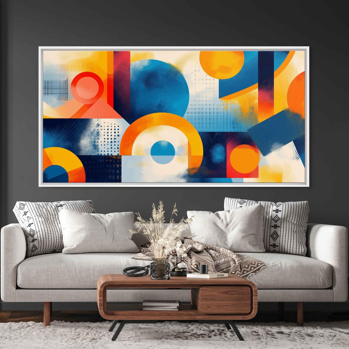 Vibrant Abstraction Wall Art Print Pop Art With Geometric Shapes Energetic Composition - Image 3