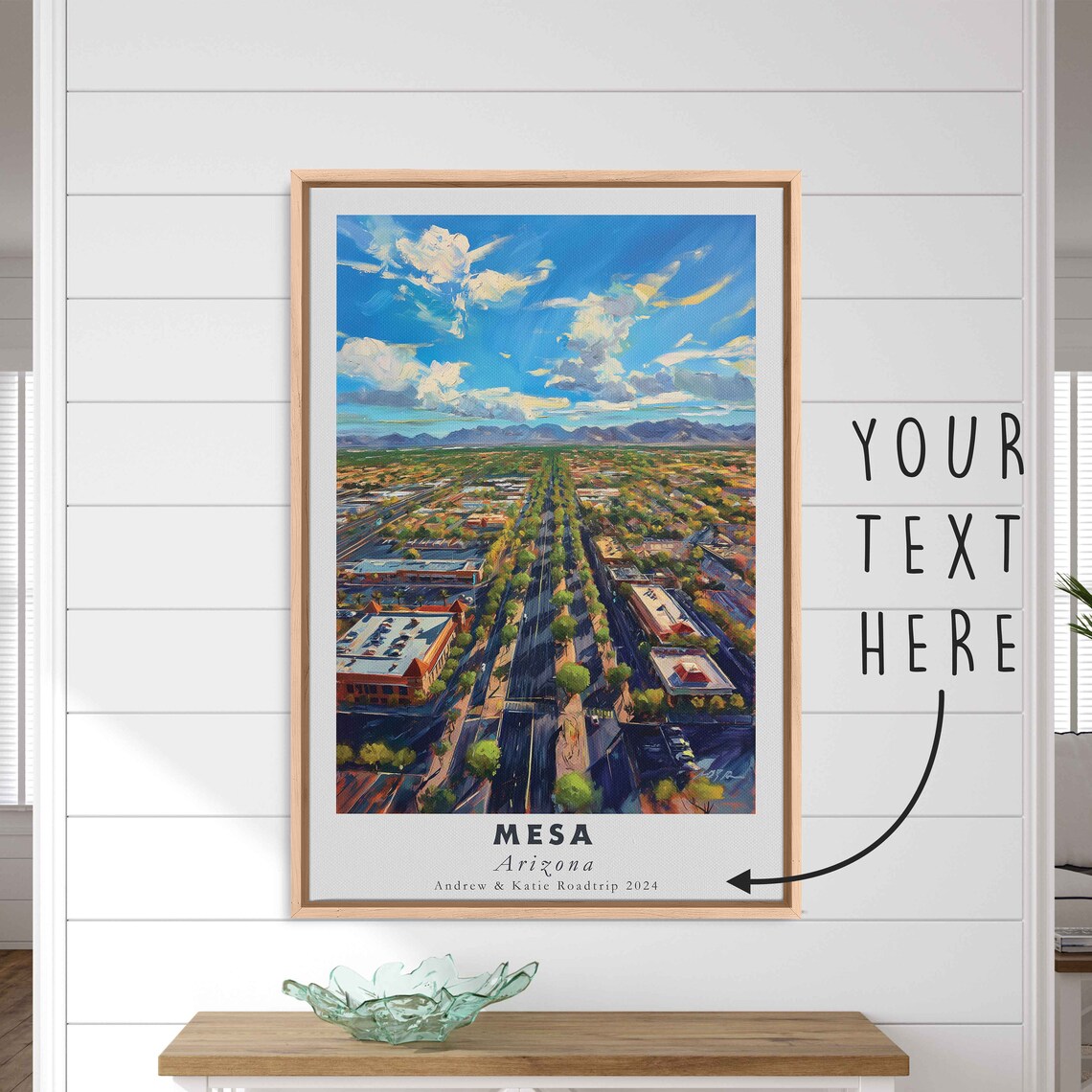 Mesa Arizona Aerial Downtown Street Cityscape View Travel Poster - Image 3