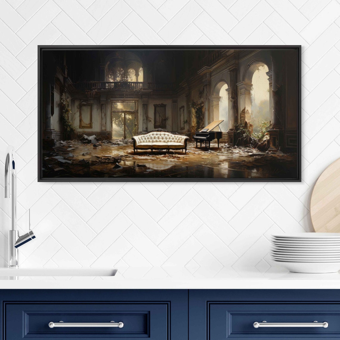Abandoned Mansion Grand Piano Dusty Hall Lost Opulence Art Poster - Image 2