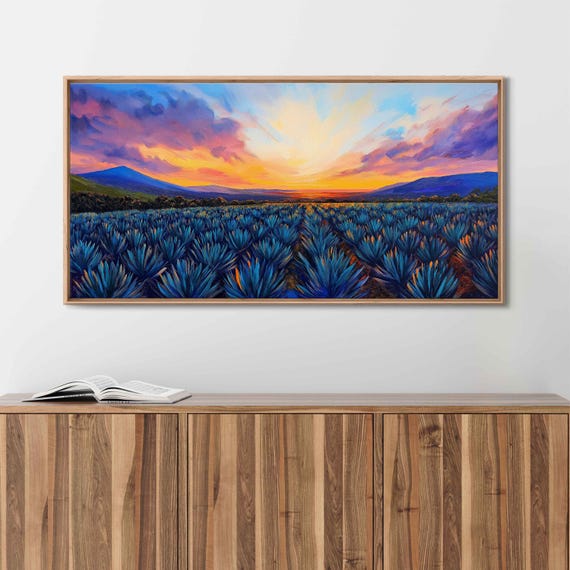 Agave Field Under Sunset Art Print