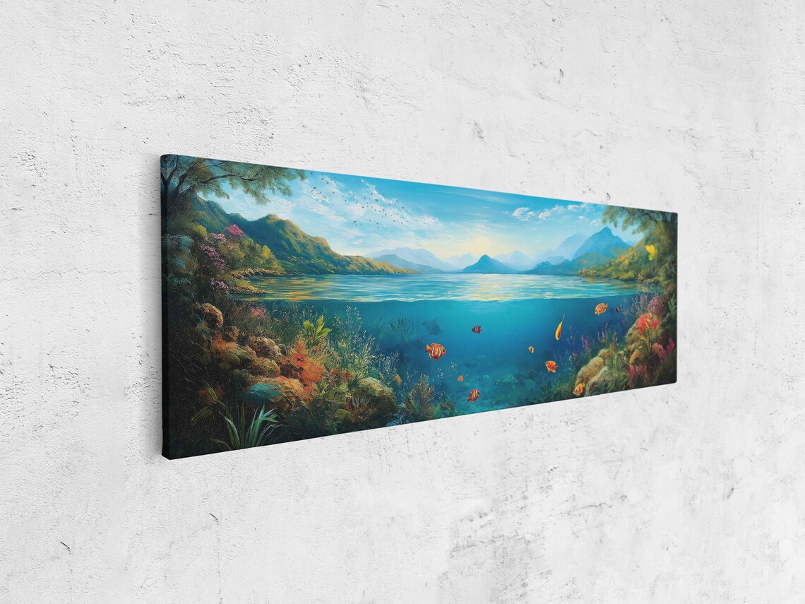 Vibrant Lake Malawi Waters Wall Art Print Colorful Fish Lush Landscape - Image 4